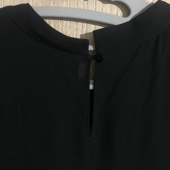 Eileen Fisher Silk Georgette Crepe Sleeveless Black Midi Dress L - Picture 9 of 9